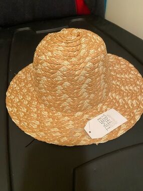 Woven Straw Sun Hat in Natural and Cream